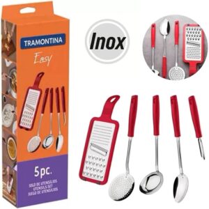 Jogo Utensilios Inox 5 peças Easy Vermelho - Tramontina
